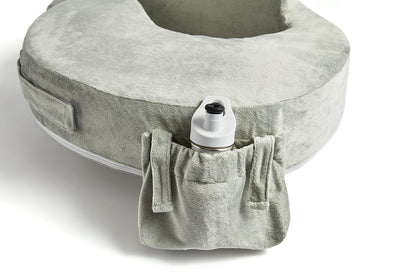 My Brest Friend Super Deluxe Almohada de lactancia - Platino | Almohada ergonómica para lactancia materna para el máximo apoyo ajustable para mamá y bebé, respaldo mejorado con práctico