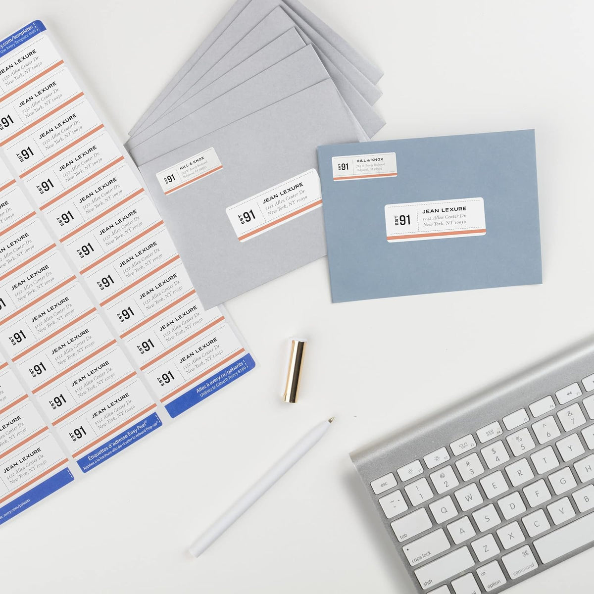 Avery Etiqueta Inkjet 2.5 x 6.7 cm, 750 etiquetas, blanco