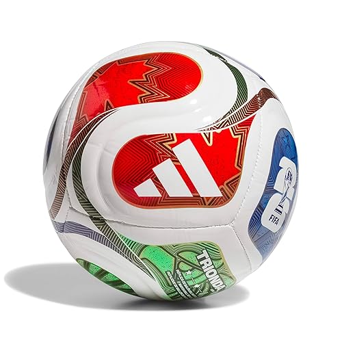 adidas - Pelota de fútbol Unisex para Adultos, Color Blanco/Azul Real/Azul Solar/Rojo eléctrico, 1.5