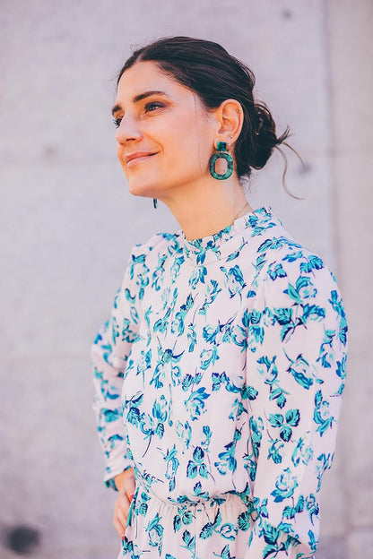The Drop Minivestido Para Mujer con Dobladillo Tulipán, Estampado Floral, por @balamoda