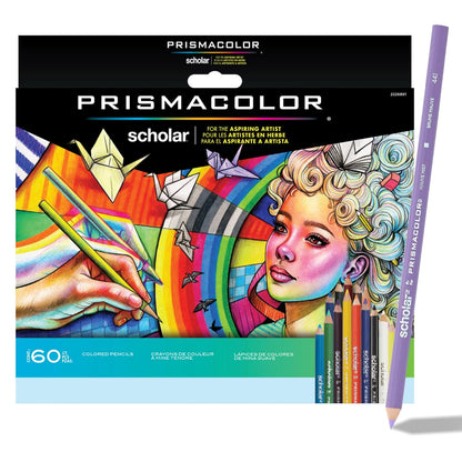 Prismacolor Scholar Lápices de Colores, Núcleo Suave - Nuevo embalaje - 60 Count (Pack of 1)