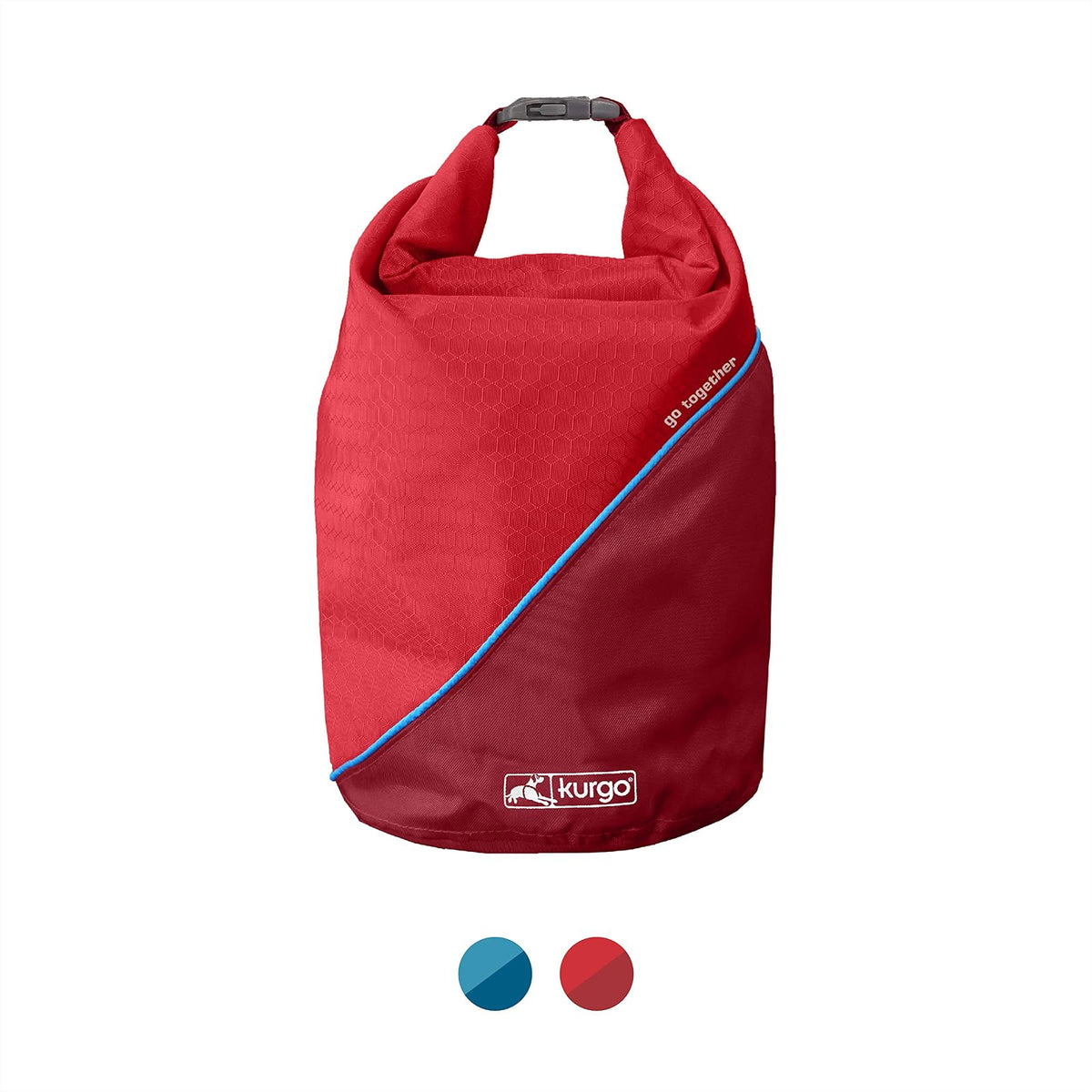 Kurgo Bolsa de Comida para Perros Kibble Carrier | Azul costero y rojo chile, capacidad 5 libras, plegable, libre de BPA, fácil de limpiar