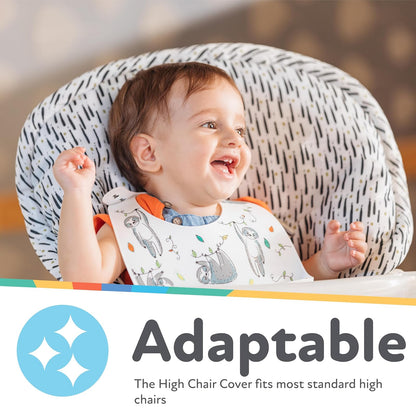 Nuby Baby - Funda para silla alta - Protege de derrames y migas - Resistente al agua para una fácil limpieza - Estampado de pinceladas