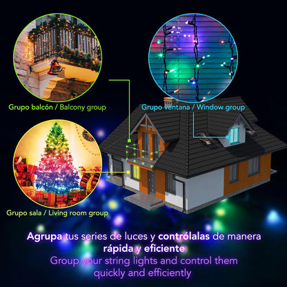 Lloyd's Serie Luces 200 LED's RGB WiFi 25 m Compatible con Alexa y Google