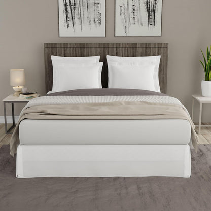 Today’s Home Contemporary Tailored Bed Skirt, Microfiber, 14" Drop Length, Queen, White