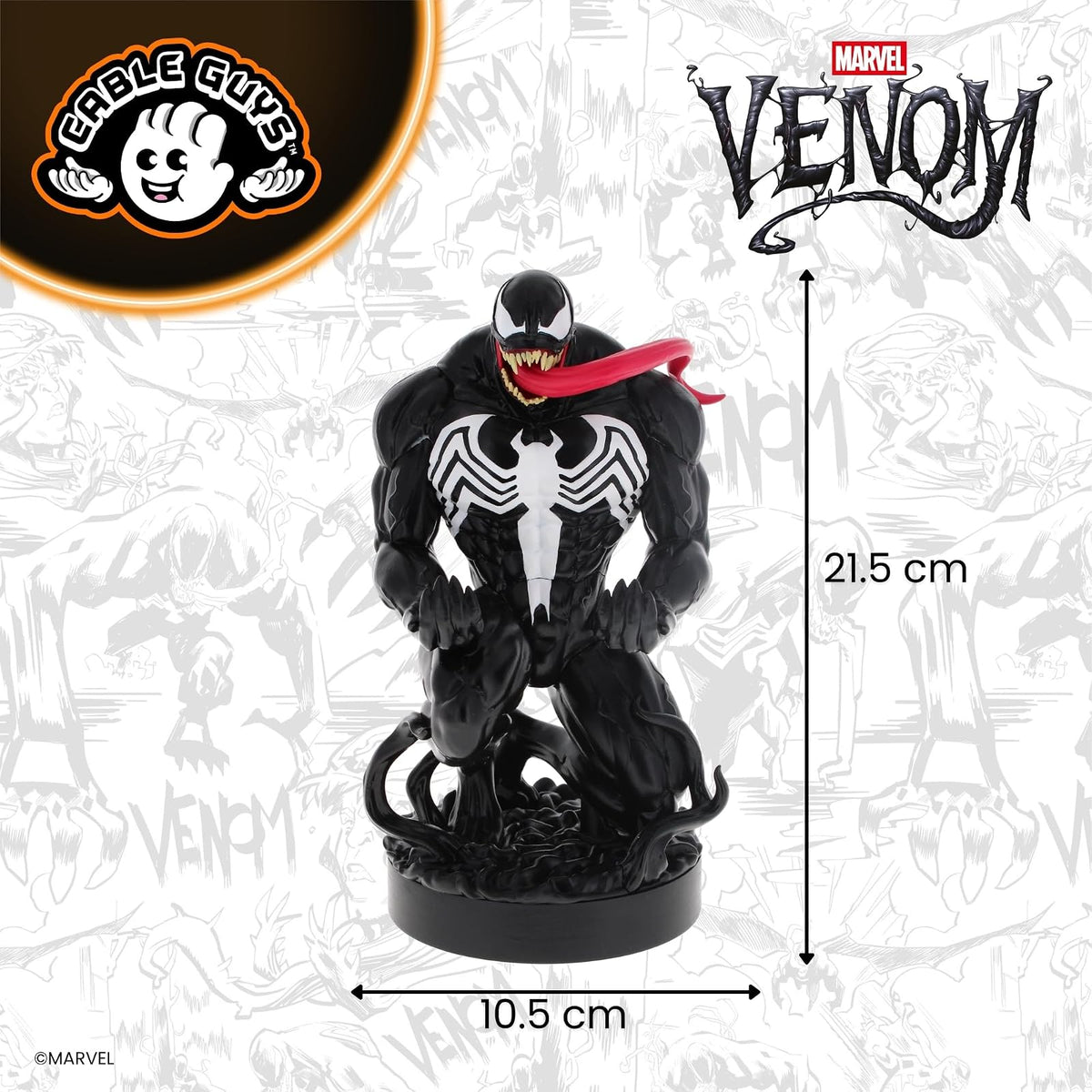 8" Venom Marvel Comics Cable Guy Gaming Controller Phone Holder Stand - Compatible with Xbox, Play Station, Nintendo Switch and Most Smartphones (Nintendo Switch////)