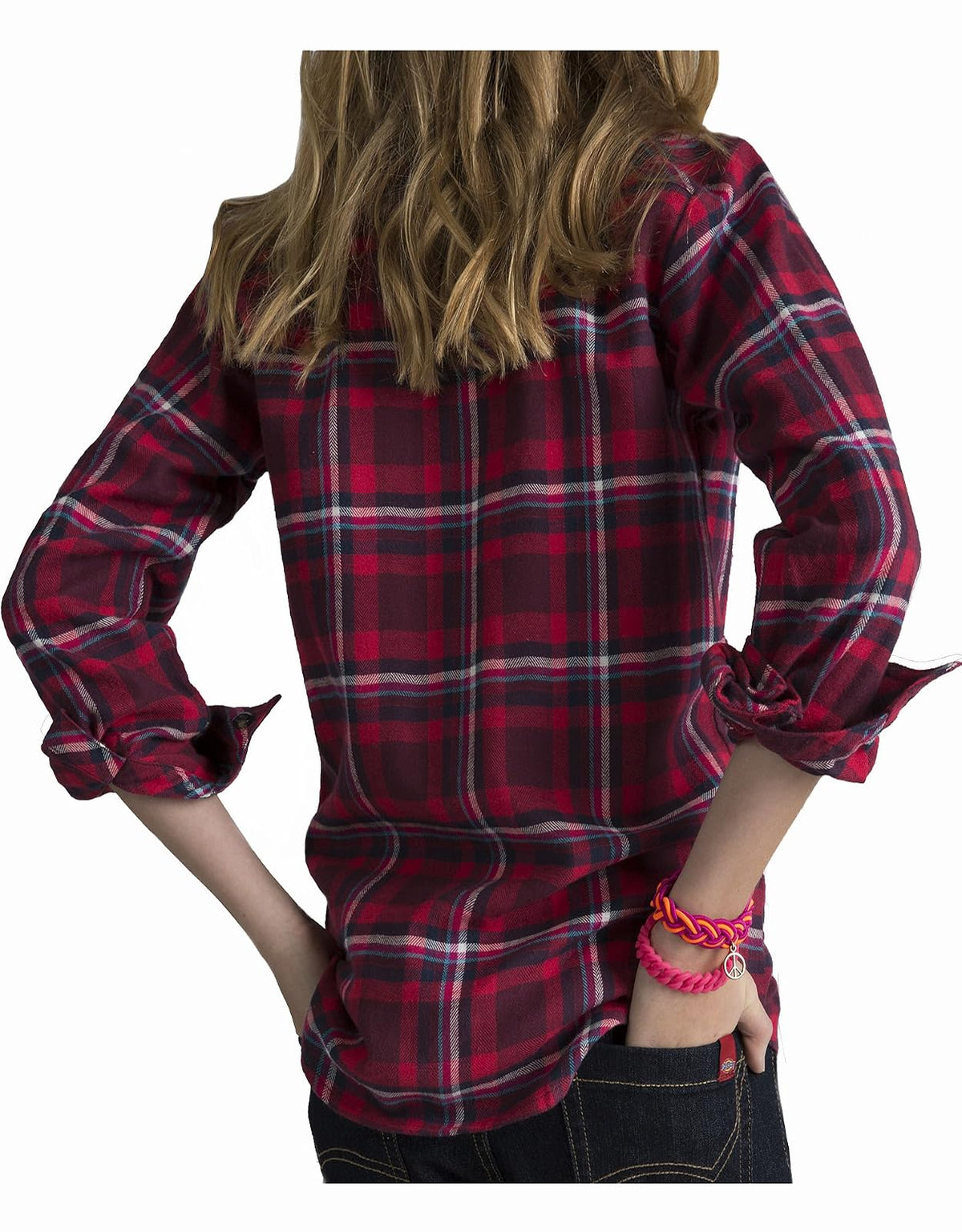 Dickies Camisa de Franela de Manga Larga para niñas Grandes