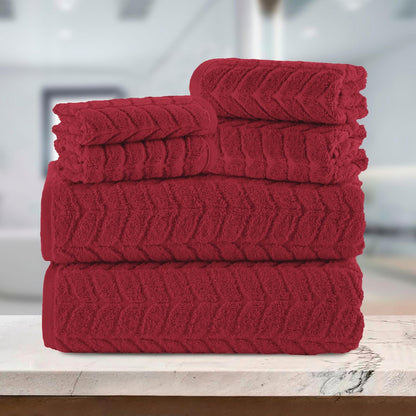 Elegant Comfort - Juego de Toallas de Lujo de 6 Piezas, 100% algodón Turco, Tela Jacquard, Texturizado, de Alta Calidad, Suave y Absorbente, Incluye 2 Toallas de baño, 2 Toallas de Mano y 2 Toallas,