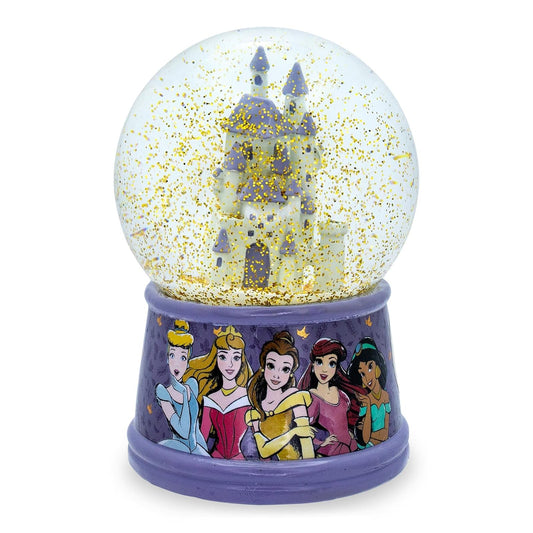 Silver Buffalo Disney Princess - Globo de Nieve Iluminado │Cenicienta, Aurora, Belle, Ariel y Jazmín │5.5 Pulgadas de Alto, 100 mm (Stardard)