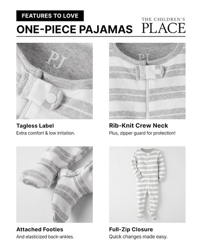 The Children's Place Pijama de una Pieza sin pies de Manga Corta Mamelucos para bebés y niños pequeños para bebés niñas