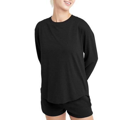 Hanes Originals Triblend playera relajada de manga larga para mujer - Negro - - XL