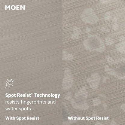 Moen Spot Resist - Dispensador de jabón o loción de cocina de acero inoxidable con botella recargable sobre el fregadero, 3942SRS