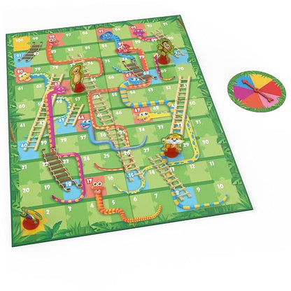 Spin Master Games, Juego Serpientes y escaleras para niños, Juego de Mesa Colorido para 2-4 Jugadores para Noches de Juegos en Familia