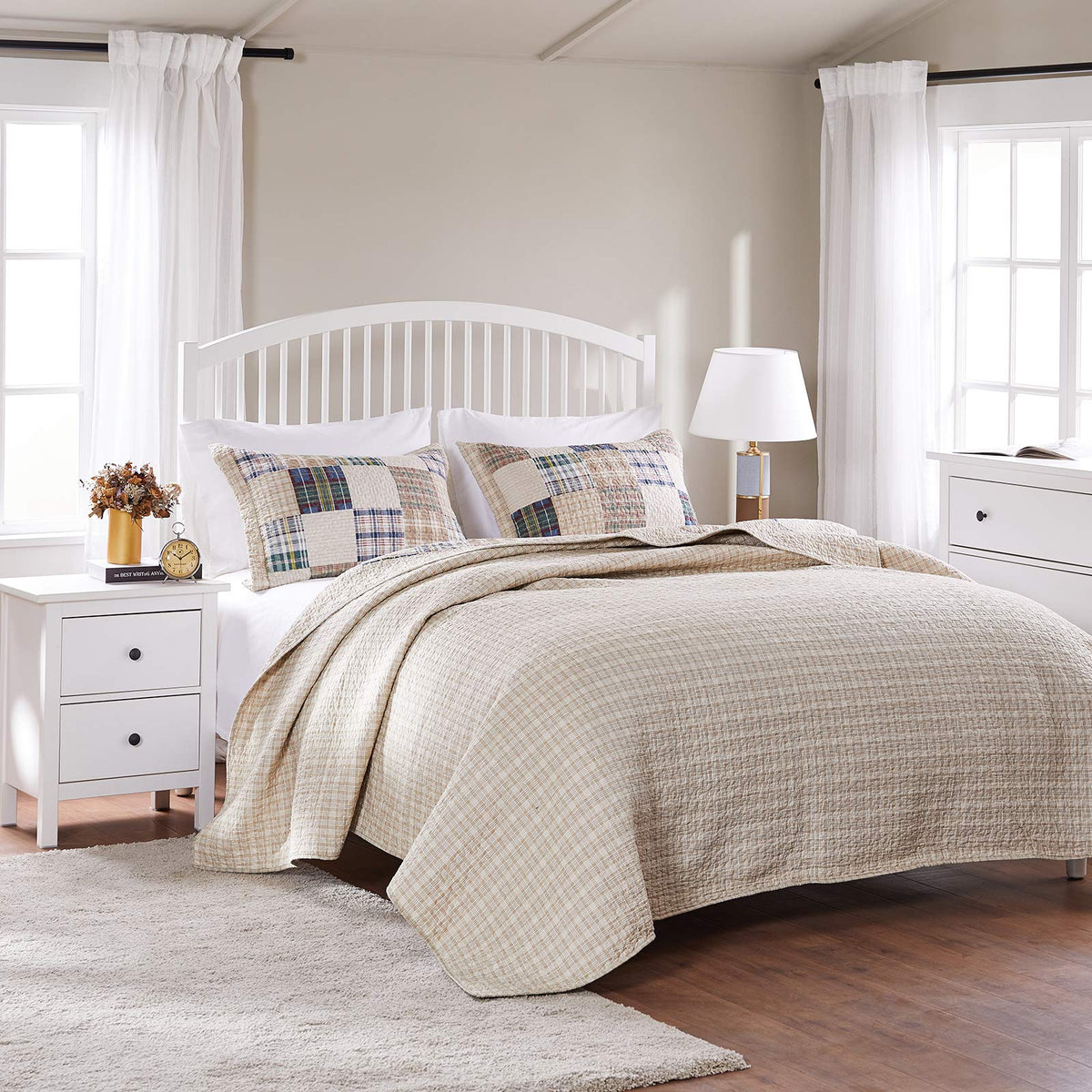 Greenland Home GL-1304EMSK 3 Piece Oxford Quilt Set, King Size, Multicolor