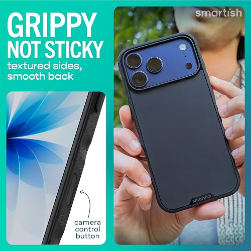 Smartish - Funda magnética para iPhone 2025 Pro MAX Gripmunk, Control de cámara, Color Negro