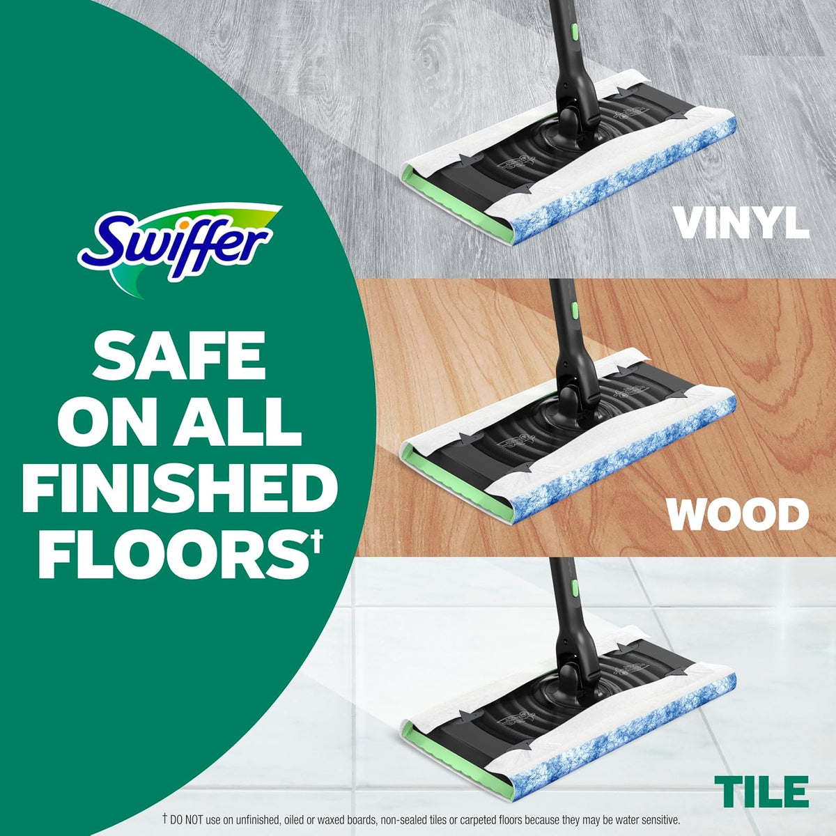Swiffer Sweeper Heavy Duty Wet Mopping Cloths Multi Surface Refills, Open Window Fresh, 20Count