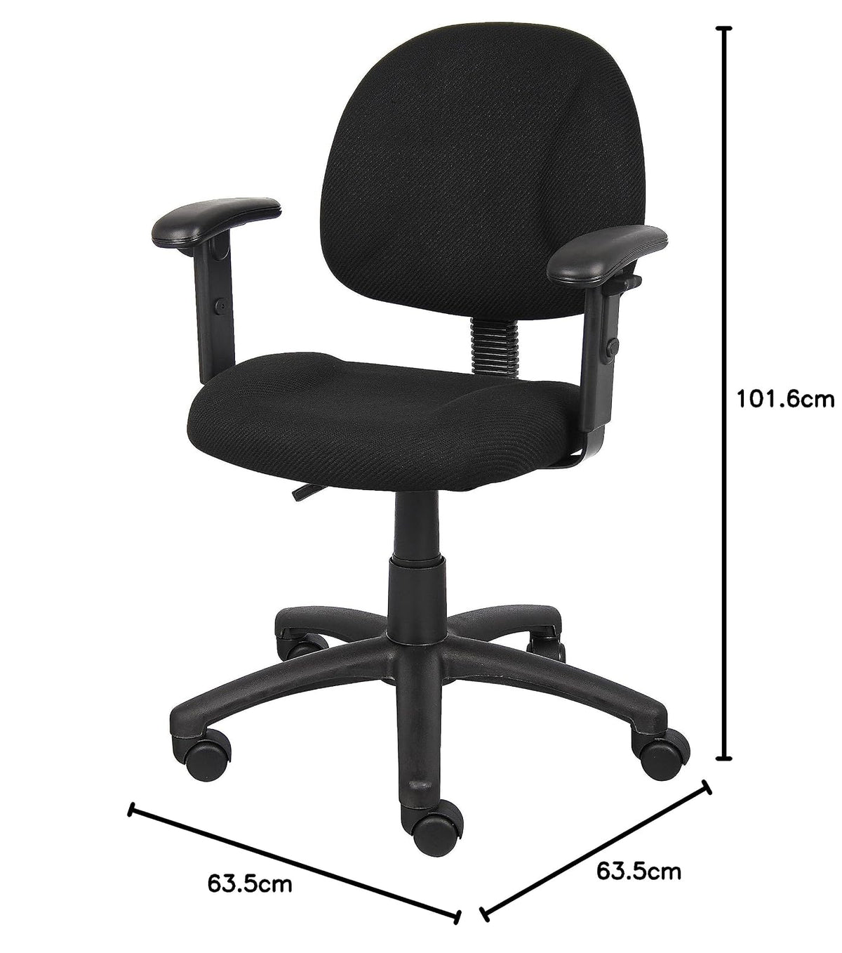 Boss B316-BK Fabric Deluxe Posture Task Chair with Arms, Black