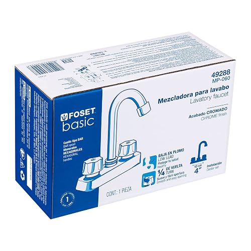 Foset Basic MP-060, Mezcladora plástica para lavabo, cuello tipo bar, Basic