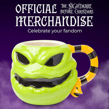 Silver Buffalo Disney Nightmare Before Christmas Oogie Boogie - Taza esculpida 3D de cerámica, 20 onzas