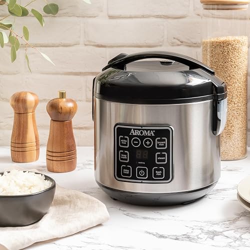 Aroma Housewares ARC-914SBD Digital Cool-Touch Rice Cooker and Food Steamer with Stainless Steel Exterior, Silver