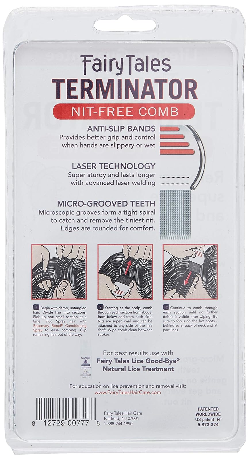 Fairy Tales Terminator Lice and Nit Comb (Color may vary)