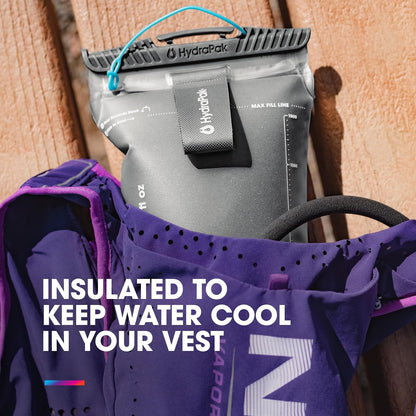 HydraPak Velocity IT (depósito de hidratación de 1,5 L o 2 L) – Vejiga de Agua aislada/depósito para Paquete de hidratación, válvula de mordida autosellante, a Prueba de Fugas y Apta para lavaplatos