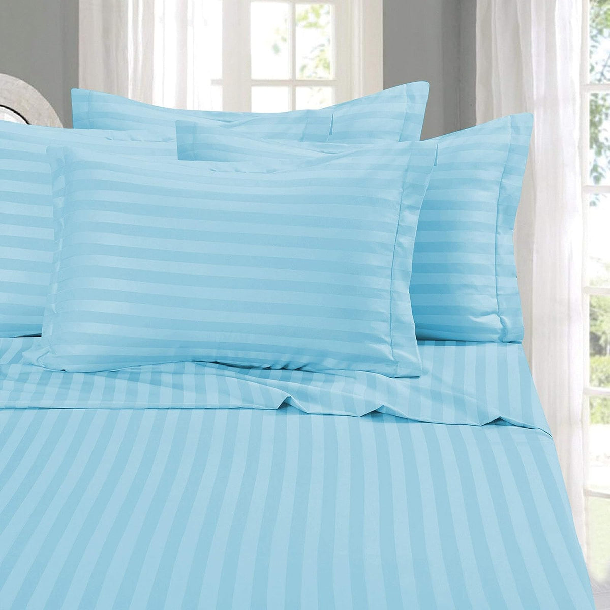 Elegant Comfort Juego de Sábanas 6 Piezas Microfibra Premium - Individual Extra Grande - Aqua Blue