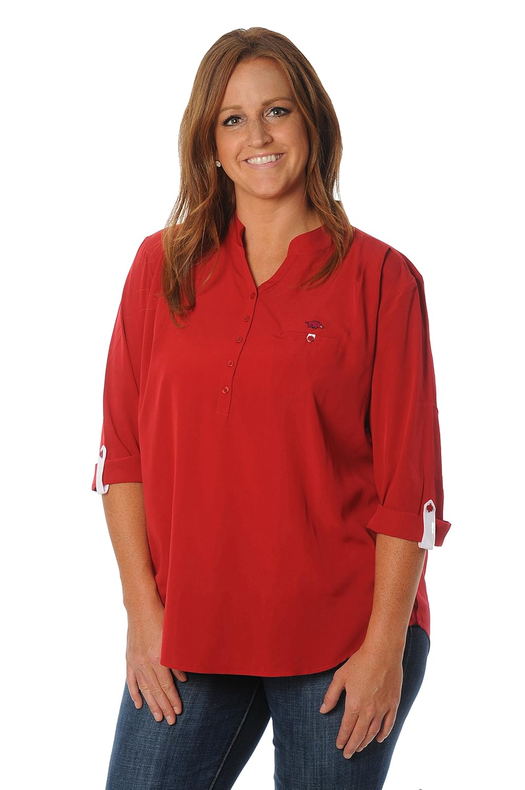 NCAA Blusa Estilo túnica con Botones para Mujer