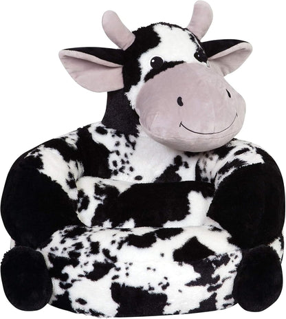 Trend Lab Cow - Silla de Felpa para niños, cómoda Silla de Descanso con Almohada para niños de 1 a 3 años, 21 x 19 x 19 Pulgadas, Alternativa de puf Suave