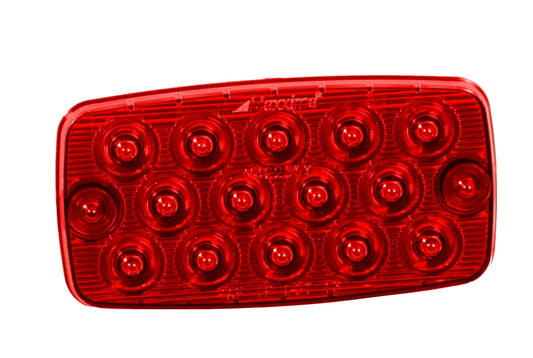 Maxxima Luz LED Rectangular M42206R 2 x 4 Pulgadas Rojo para Parada Giro/Trasera Montaje en Superficie