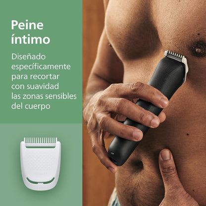 Philips Multigroom Serie 3000 Recortadora Todo en Uno para Hombre | Una herramienta para crear tu estilo en cara, cabello y cuerpo | 12 accesorios | Inlcuye recortador nariz y oreja | MG3921/15