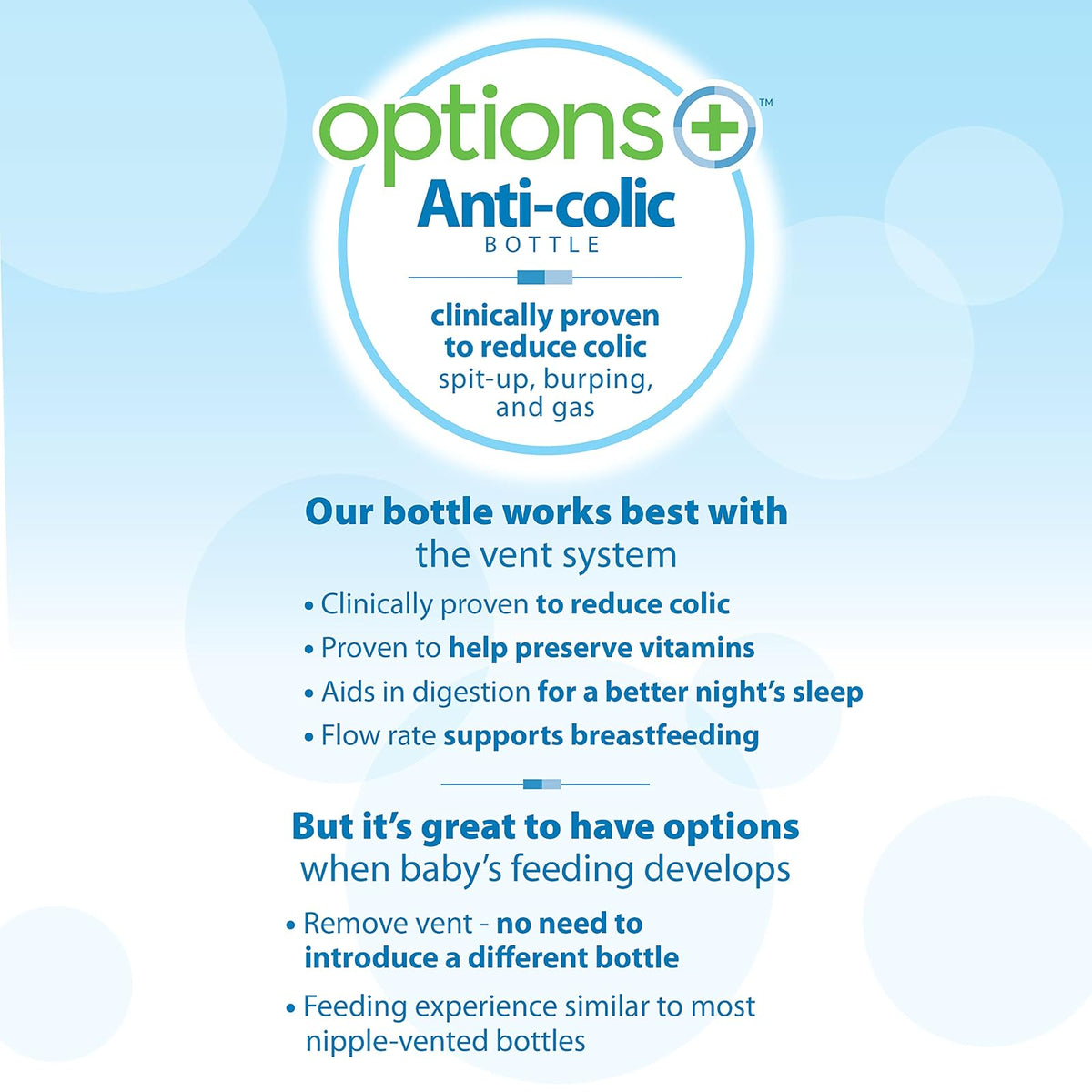 Dr. Brown's™ Options+™ Kit de iniciación de botellas de cuello ancho, pezones de nivel 3 con boquilla de transición, paquete de 2 9 onzas, verde, 6 meses +