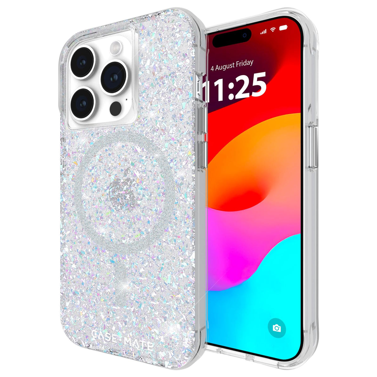 Case-Mate Funda con Brillantina para iPhone 14 Pro y 15 Pro - Twinkle Disco - iPhone 15 Pro