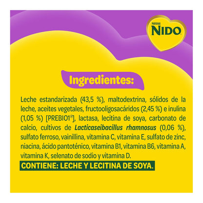 NIDO Kinder 1+ Deslactosado, Alimento Para Niños, De 1 a 3 Años, Lata 800 g