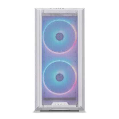 LIAN LI LANCOOL 216 E-ATX - Funda para computadora para juegos RGB, Airflow Focus RGB con paneles de malla integrales, ventiladores PWM de 2 x 160 mm y 1 x 140 mm preinstalados e innovadores chasis de