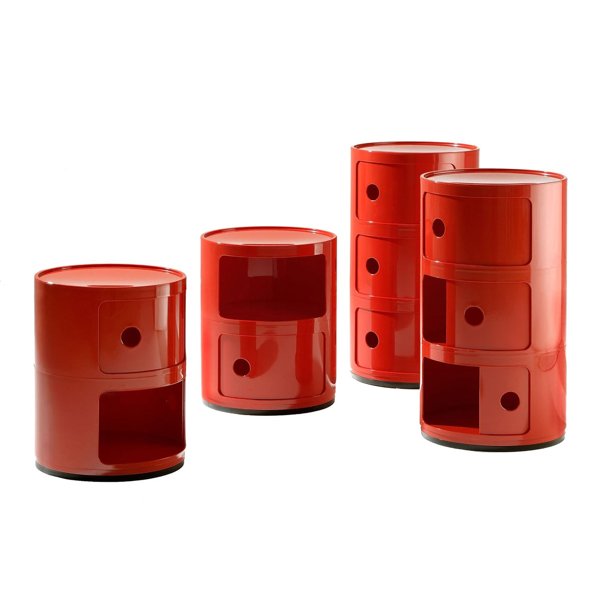 Kartell Mueble de Almacenaje Componibili Redondo de Dos Puertas, color Rojo