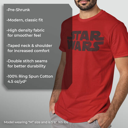 STAR WARS - Playera de Manga Corta con Logotipo más Simple para Hombre