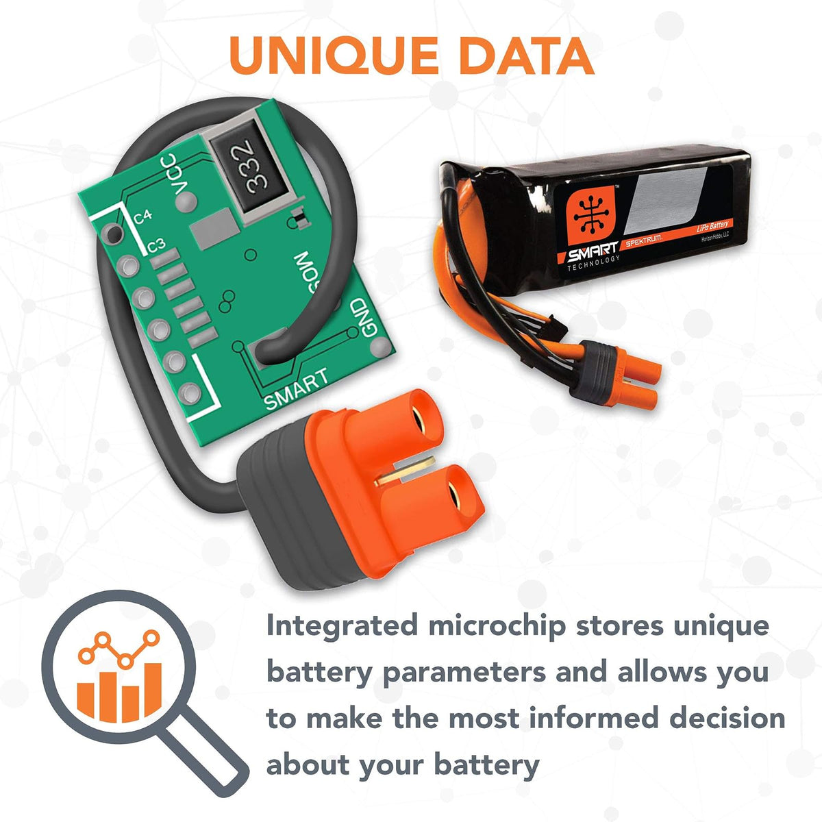 Spektrum Smart RC LiPo Battery Pack: 2200mAh 4S 14.8V 30C con Conector IC3 (Compatible con EC3), SPMX22004S30, Negro