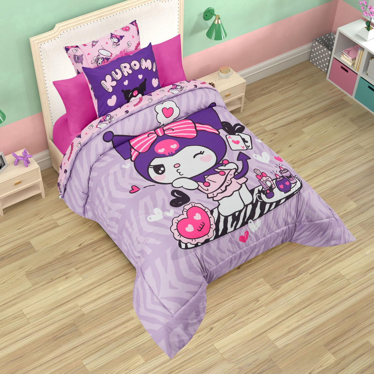 Set de Edredón Microfibra Kuromi Kiss
