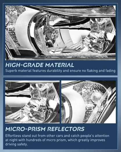 Nilight NA651 Conjunto de Faros Delanteros para Chevy Cruze 2011-2016, Carcasa Cromada, Reflector Transparente