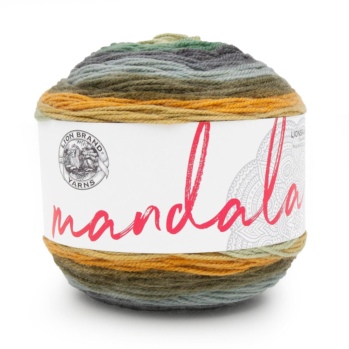 Lion Brand Mandala DK Estambre Ligero Autorayas para Tejer y Crochet - 1 paquete - Hombre lobo