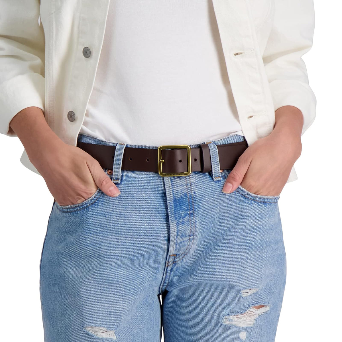 Levi's Casual Square Center Bar Buckle Belt Cinturón Mujer