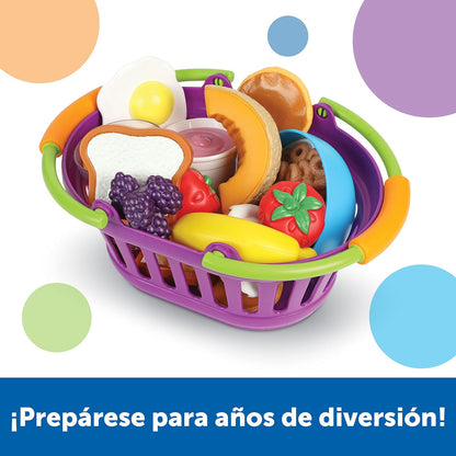 Learning Resources LER9730 Cesta de desayuno New Sprouts, 7 L x 4-1/2 W in, Multicolor