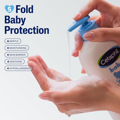 Champú y Gel de baño para bebés Cetaphil con caléndula orgánica, sin desgarros, hipoalergénico, Ideal para Uso Diario, Probado por dermatólogos, 7.8 oz