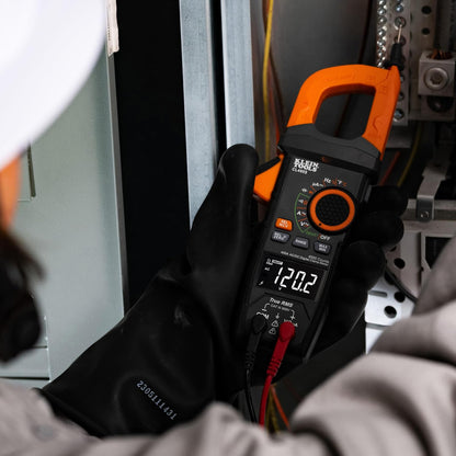 Klein Tools CL460S | Multímetro de gancho digital, de rango automático de 400A AC/DC con TRMS, medidor de voltaje con visualización retroiluminada.