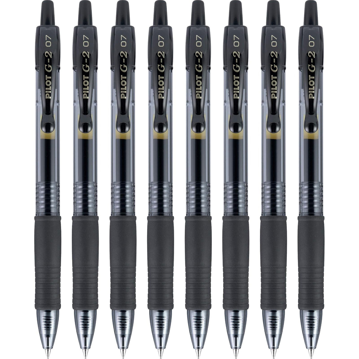 Pilot G2 - Bolígrafos de gel de alta calidad, 0.7, punta fina, suave, color negro, paquete de 8