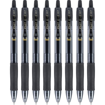 Pilot G2 - Bolígrafos de gel de alta calidad, 0.7, punta fina, suave, color negro, paquete de 8