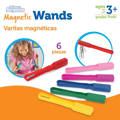 Learning Resources LER0762 Magnetic Wands, Set de 6, 8 In L, Multicolor