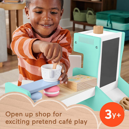 Fisher-Price Juguete para Bebés Set Mi Primer Cafetería de Madera para niños de 3 años en adelante