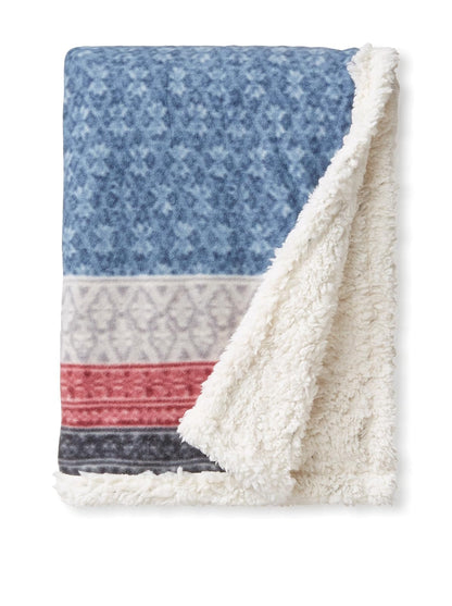 Eddie Bauer Manta de Forro Polar Reverso Sherpa - Manta - Fair Isle Midnight